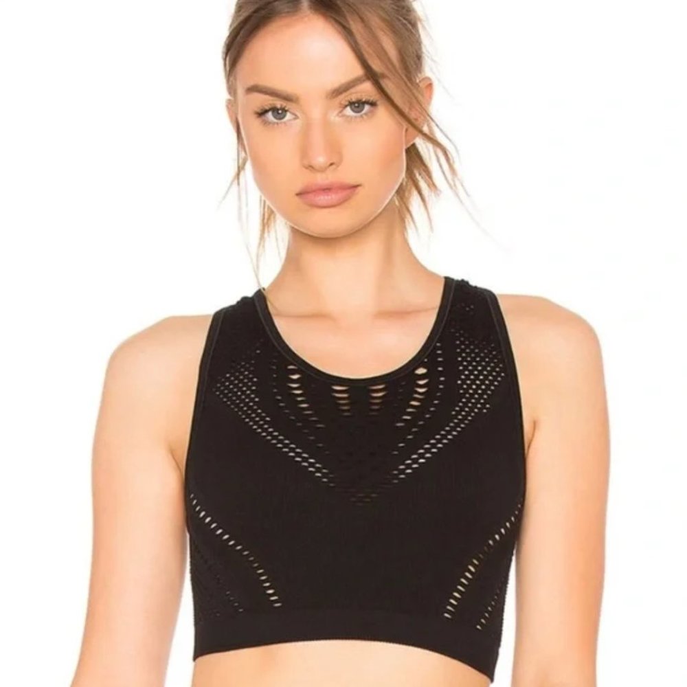 Alo Yoga Lark Crop Top Mesh Top - Size Small S